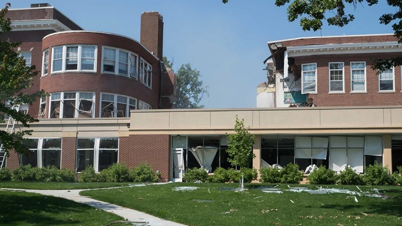 The Minnehaha Academy school after the blast