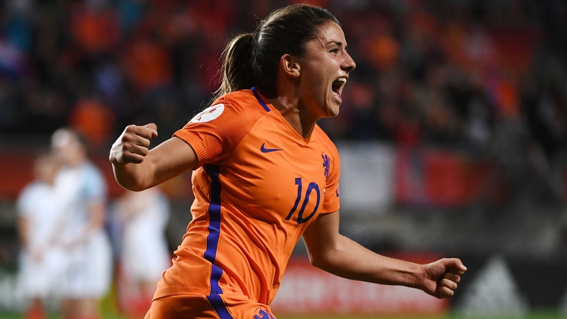 Danielle van de Donk celebrates for the Netherlands