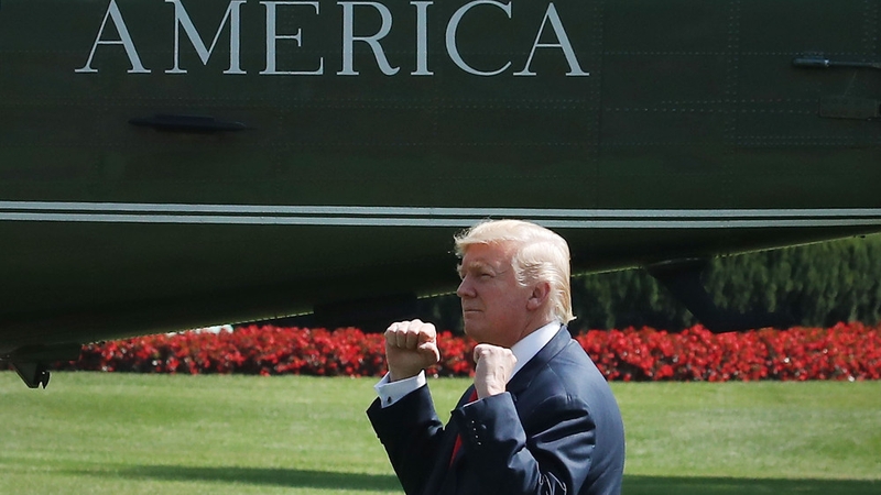 Donald Trump seemed delighted to be leaving Washington