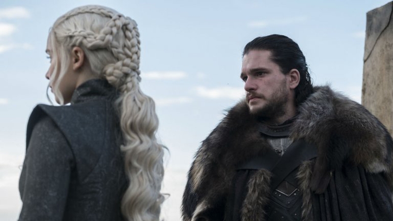 Kit Harington as Jon Snow with Emilia Clarke as Daenerys Targaryen - "This can never end the way that Thrones started. It always had to end big"