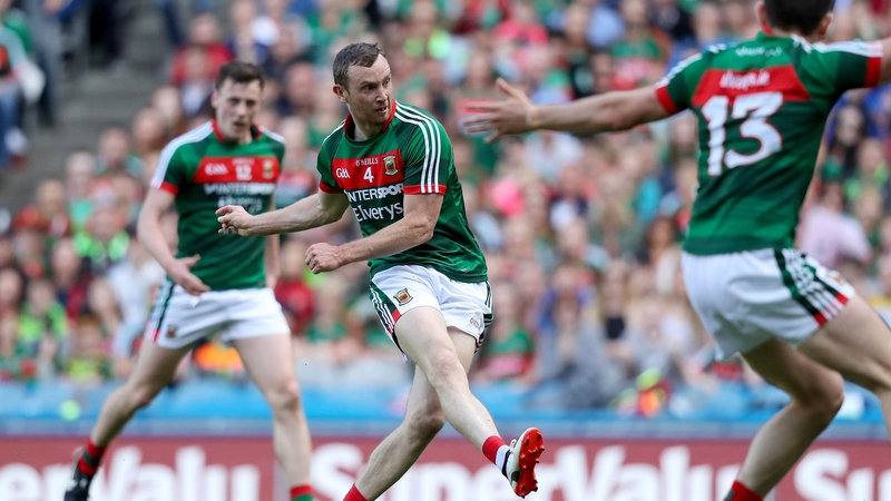 Mayo's Keith Higgins scoring a goal