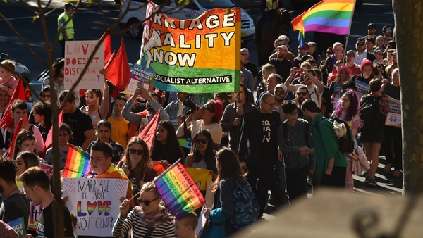 A rally in support of same-sex marriage took place in Sydney on Sunday