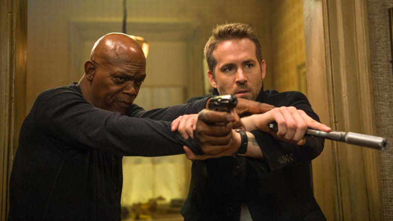 Samuel L Jackson and Ryan Reynolds in The Hitman's Bodyguard