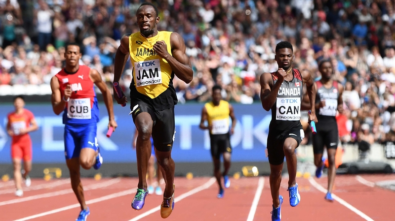 Usain Bolt (C) is hunting one last gold medal