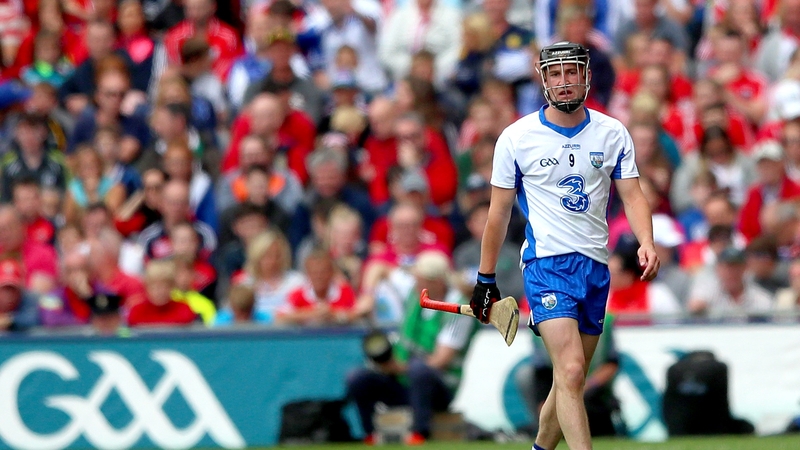 Conor Gleeson makes the walk to the sideline after he was shown red against Cork
