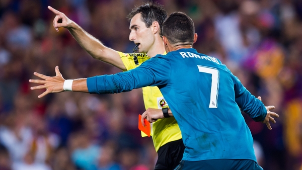 Cristiano Ronaldo will miss Madrid's next five games through suspension