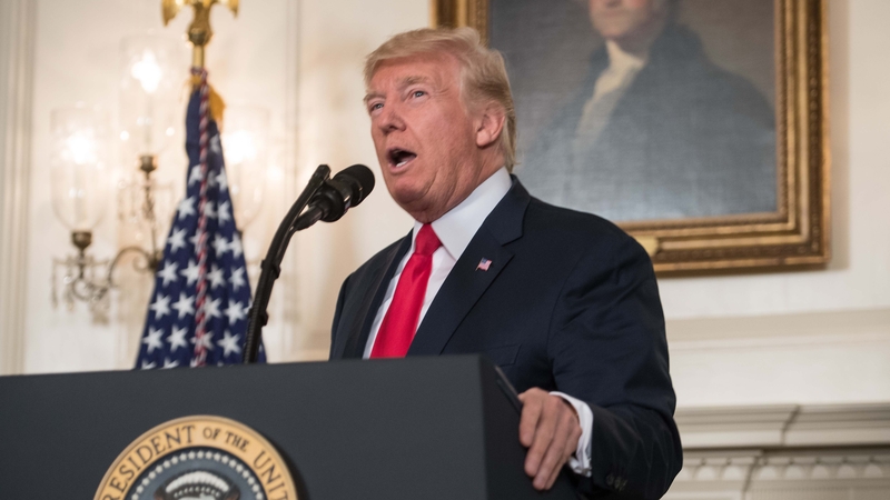 Donald Trump was speaking at the White House