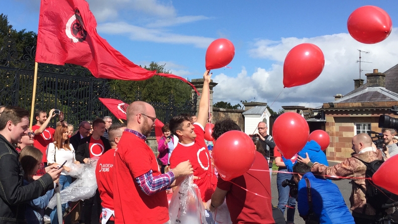 Demonstrators held a picket outside Hillsborough Castle