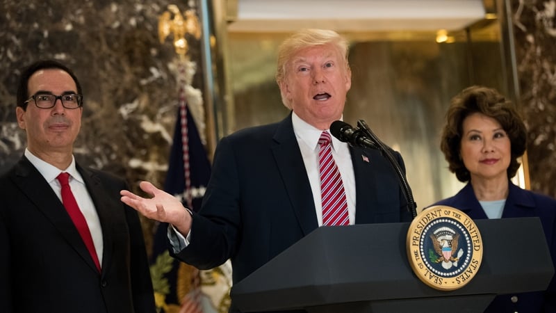 Donald Trump was speaking to reporters in Trump Tower