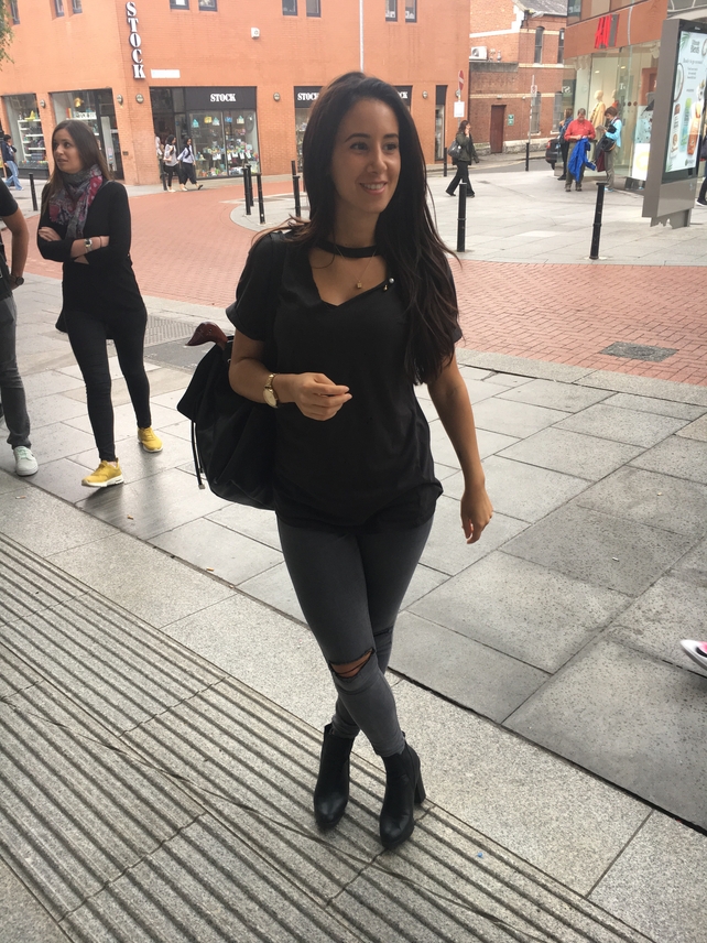 Isabel Hernandez is wearing a top and jeans from Zara paired with shoes from New Look.