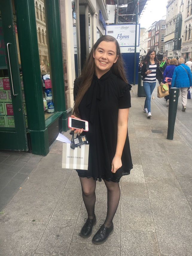 Meadhbh Flynn bought her dress in Camden Market and pairs it with half Dr. Martens.