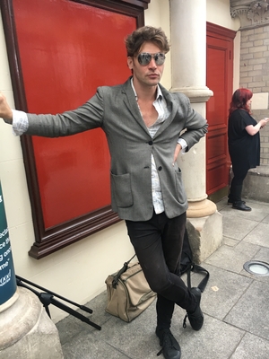 James Walmsley is wearing a Paul Costello jacket over a shirt bought in Australia. His jeans are from H&M and he bought his glasses at a market.