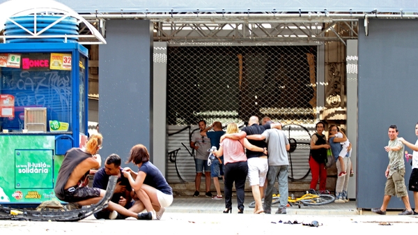 One of Barcelona's busiest streets was the scene of the first incident yesterday