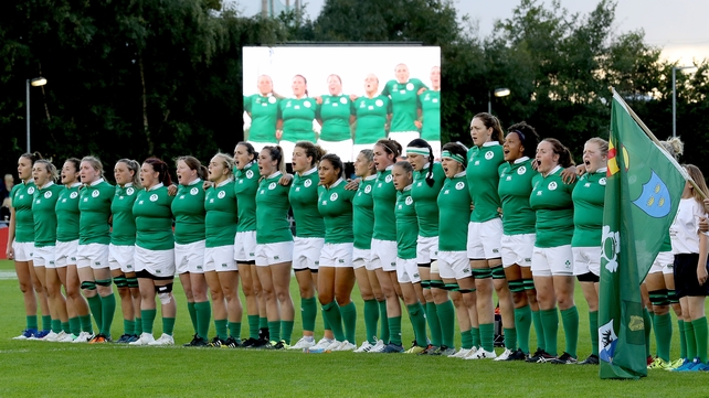 Ireland stand for the national anthems