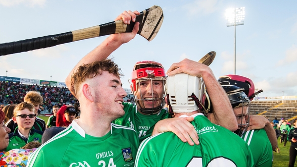 Limerick players celebrating after winning the 2017 Munster U21 title.