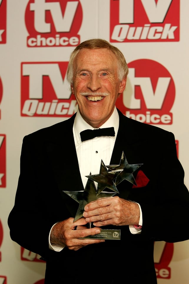 Bruce Forsyth poses with the award for 'Best Entertainment Show' for Strictly Come Dancing at The TV Choice Awards in 2005