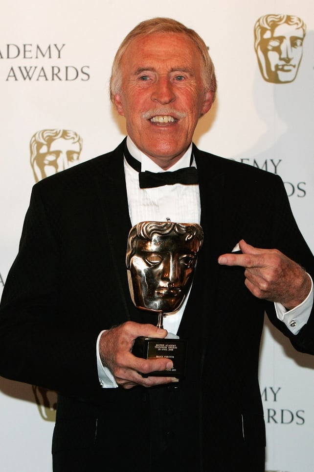 Bruce Forsyth poses with his Academy Fellowship award at the British Academy Television Awards in 2008