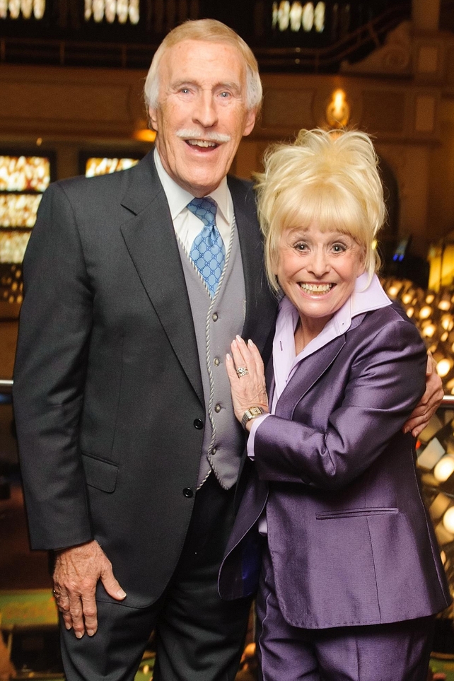 Bruce Forsyth and Barbara Windsor at the 30-year reunion of the cast and crew of 'The Talk of the Town' in 2013