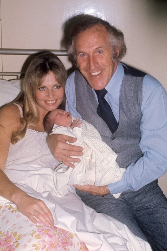 Bruce Forsyth visiting his second wife Anthea Redfern and their new daughter