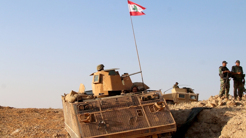 A file image of Lebanese forces near the town of Ras Baalbek