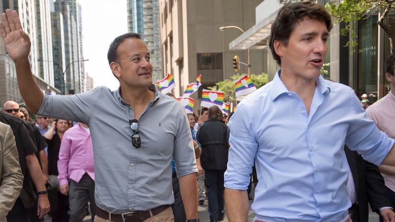Leo Varadkar and Justin Trudeau took part in the Montreal Pride Parade today