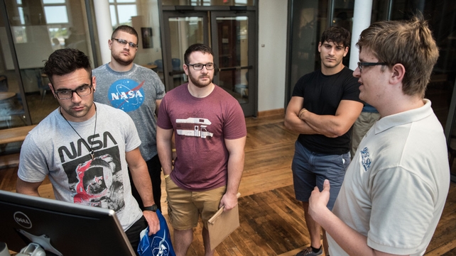 Visitors explore the observatory at the South Carolina State Museum