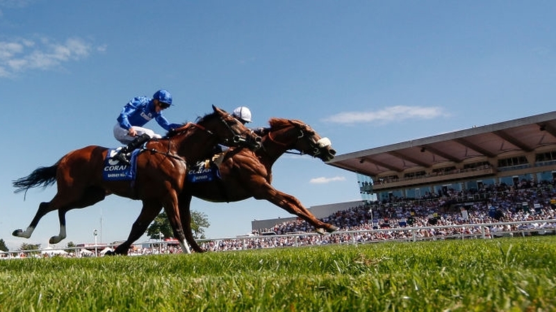 Jim Crowley riding Ulysses (R) won The Coral-Eclipse from Barney Roy and James Doyle (2R