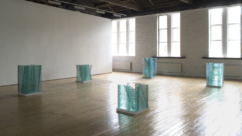 Corban Walker - Grid Stacks - installation at Green On Red Gallery, Dublin