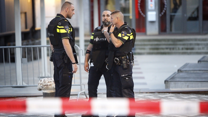 Police outside the venue where the concert was to take place