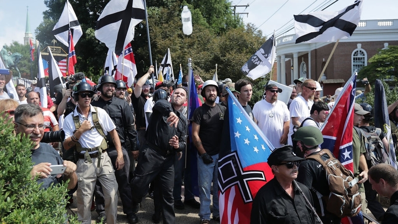 White nationalists, neo-Nazis, and Ku Klux Klan members in Charlottesville