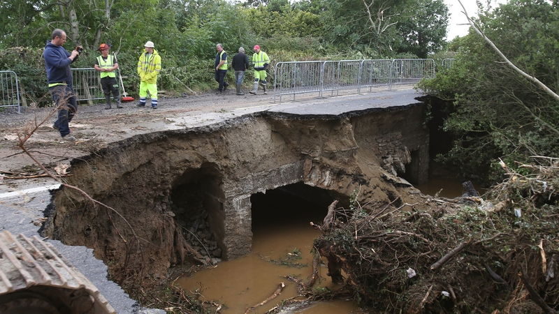 A damaged road in Quigley's Point, Donegal