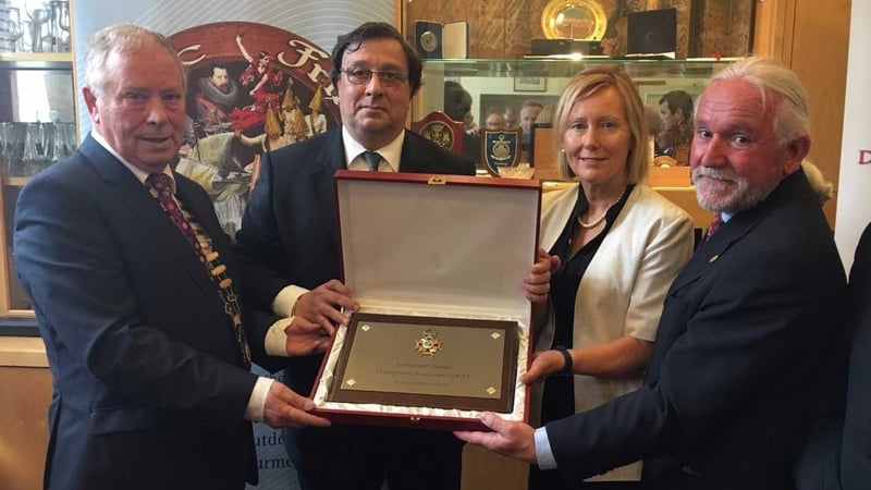 Spanish Ambassador to Ireland, His Excellency José María Rodríguez-Coso presented the Plate of the Order of Isabel La Católica to the Grange and Armada Development Association