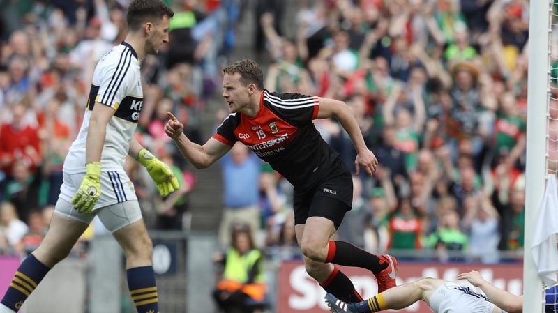Mayo's Andy Moran celebrates after scoring a goal