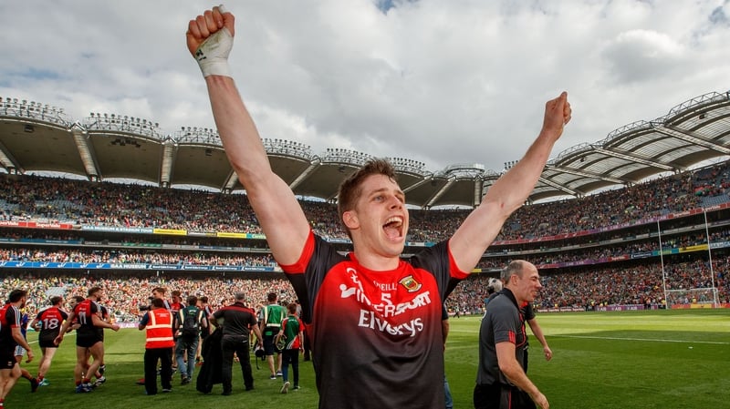 Mayo's Lee Keegan celebrates after the game
