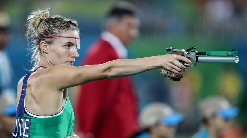 Natalya Coyle was in second place going into the final run-shoot following the fencing round.