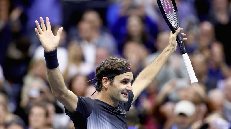 Roger Federer of Switzerland celebrates