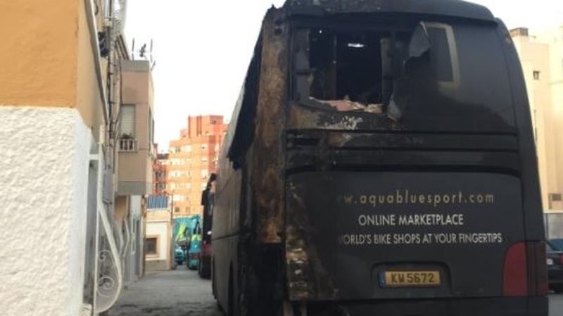 The Aqua Blue team bus. Pic: @AquaBlueSport