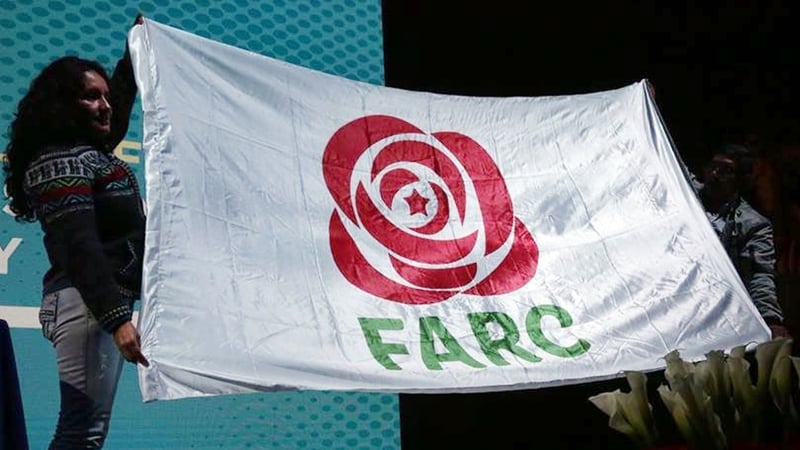 The new logo of the civilian political party of Colombia's disarmed Revolutionary Armed Forces (FARC)