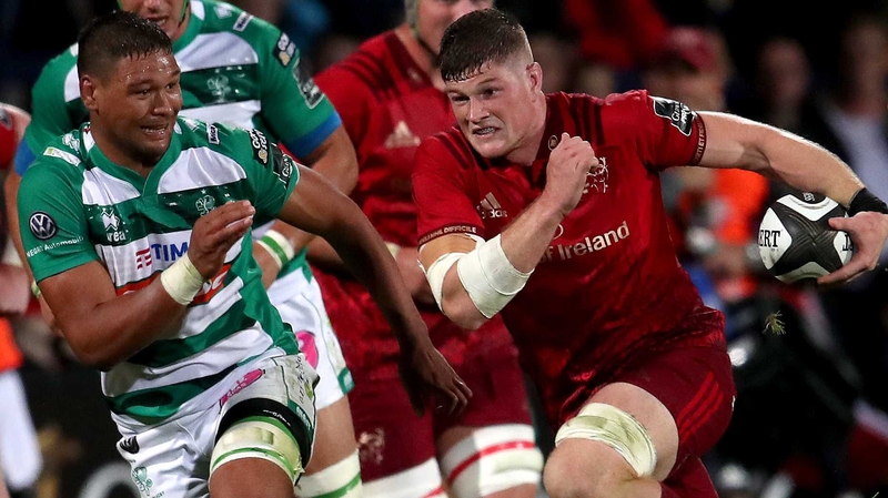 Munster's Jack O'Donoghue powers past Whetu Douglas