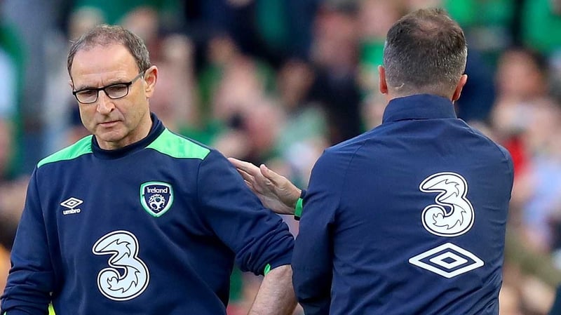 Martin O'Neill (L) with Roy Keane