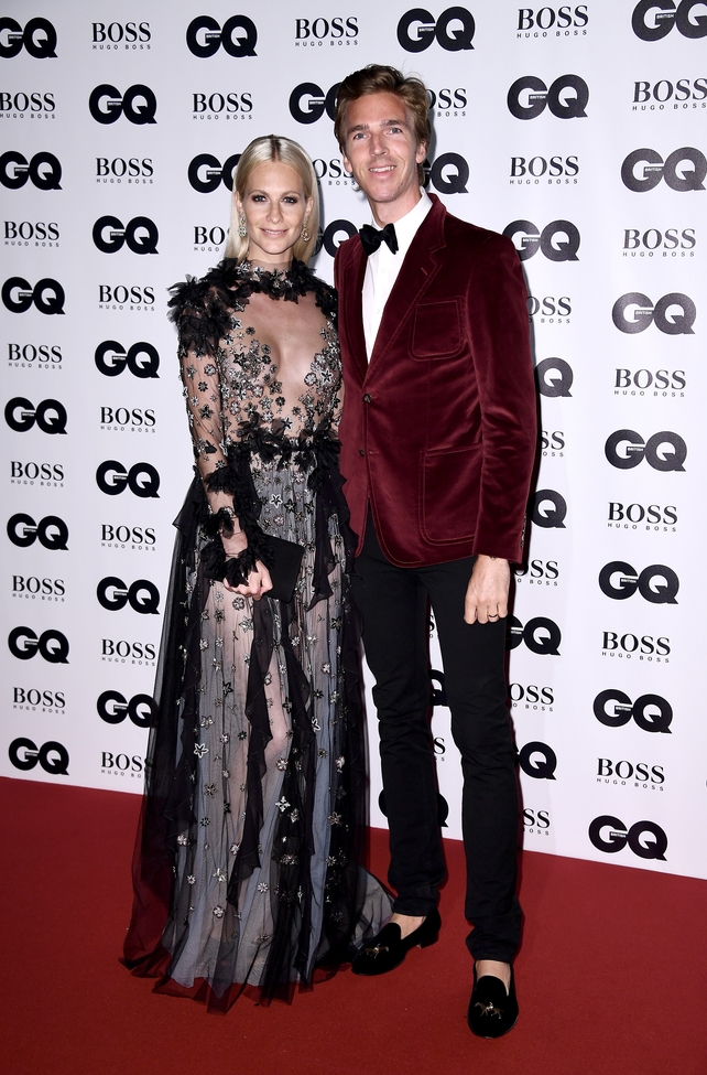 Poppy Delevigne wore a stunning Reem Acra gown while James Cook wore a funky Gucci suit.