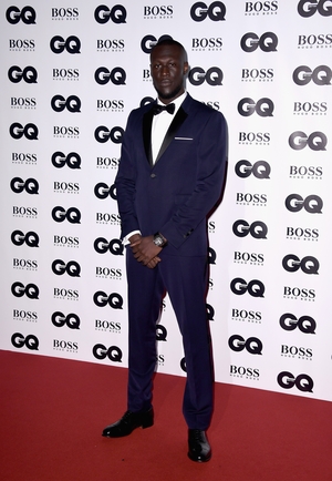 Solo Artist of the Year winner Stormzy wore a beautiful blue Burberry tux with black lapels and bow tie.