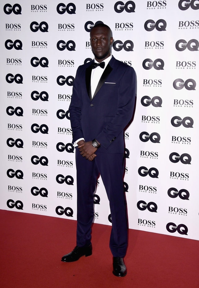 Solo Artist of the Year winner Stormzy wore a beautiful blue Burberry tux with black lapels and bow tie.