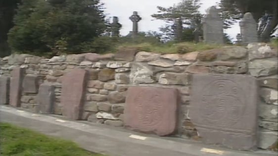 Replica gravestones at Carrowntemple graveyard 1992