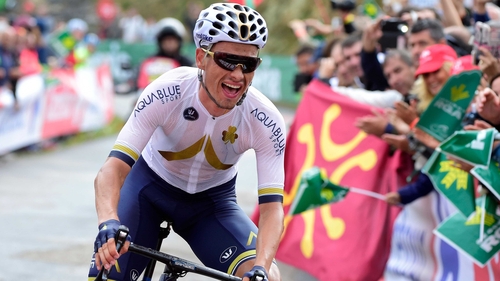 Stefan Denifl of Aqua Blue Sport winning the stage
