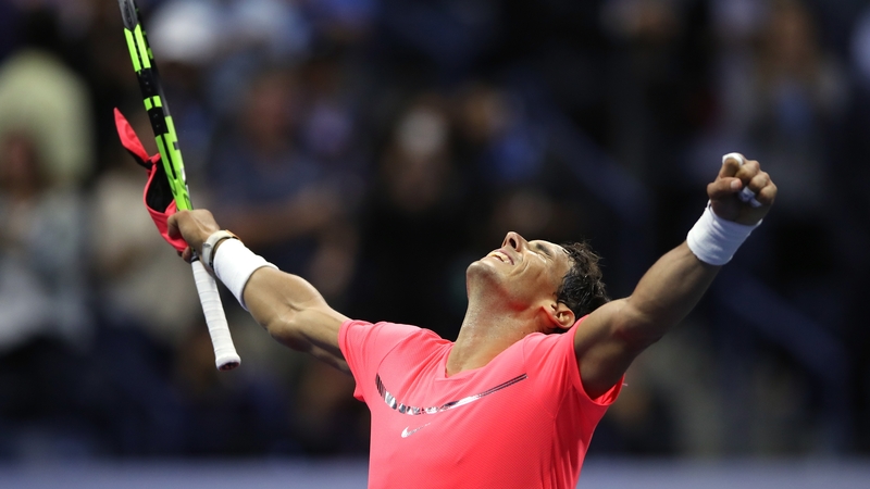 Rafael Nadal celebrates his victory over Andrey Rublev