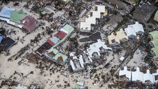 An aerial photograph shows the damage caused by Hurricane Irma in Philipsburg, on the Dutch Caribbean island of Saint Martin