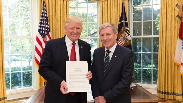 Us President Donald Trump and Ambassador Dan Mulhall