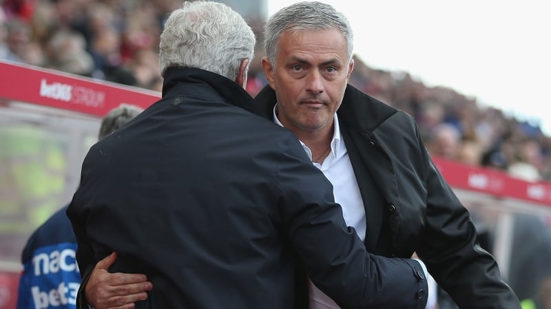 Mark Hughes was not amused with Jose Mourinho after Stoke's clash with Manchester United