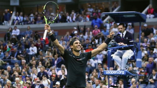 Rafa Nadal celebrates his US Open success